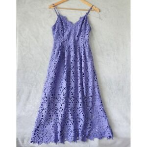 Astr The Label Lace Dress Womens Size Medium Purple Lavender Floral Sweetheart